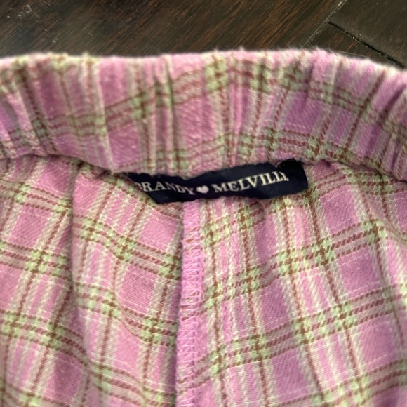 Rare Brandy Melville logan Plaid Athletic Shorts pjs sweatshorts boxer flannel - Picture 2 of 5